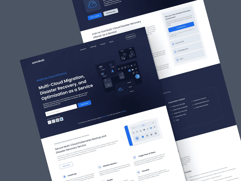 Screenshot of Wanclouds Webpage project showing Highly optimized corporate website built with Next.js, featuring modern UX desig...