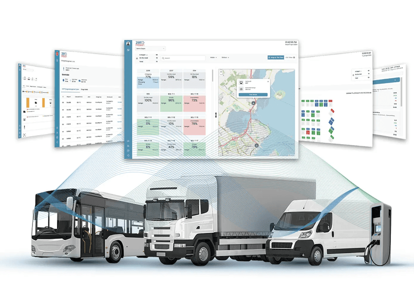 Screenshot of Zero Mission project showing Fleet management platform with smart tools designed to overcome EV adoption chal...